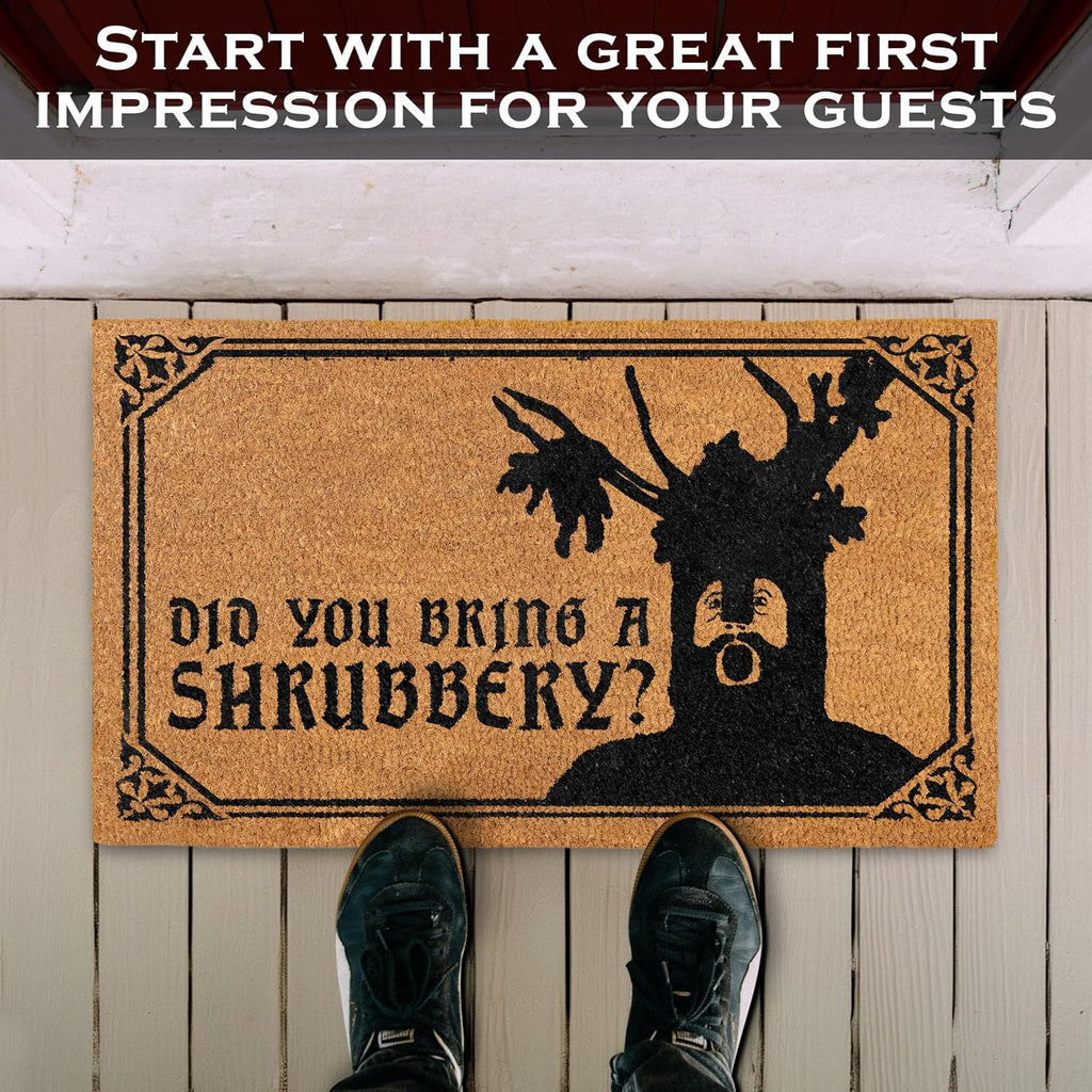 Did You Bring a Shrubbery Monty Door Mat 30x17 Inch, Funny Welcome Mat Coir | Pop Culture Home Decor, Natural Coir