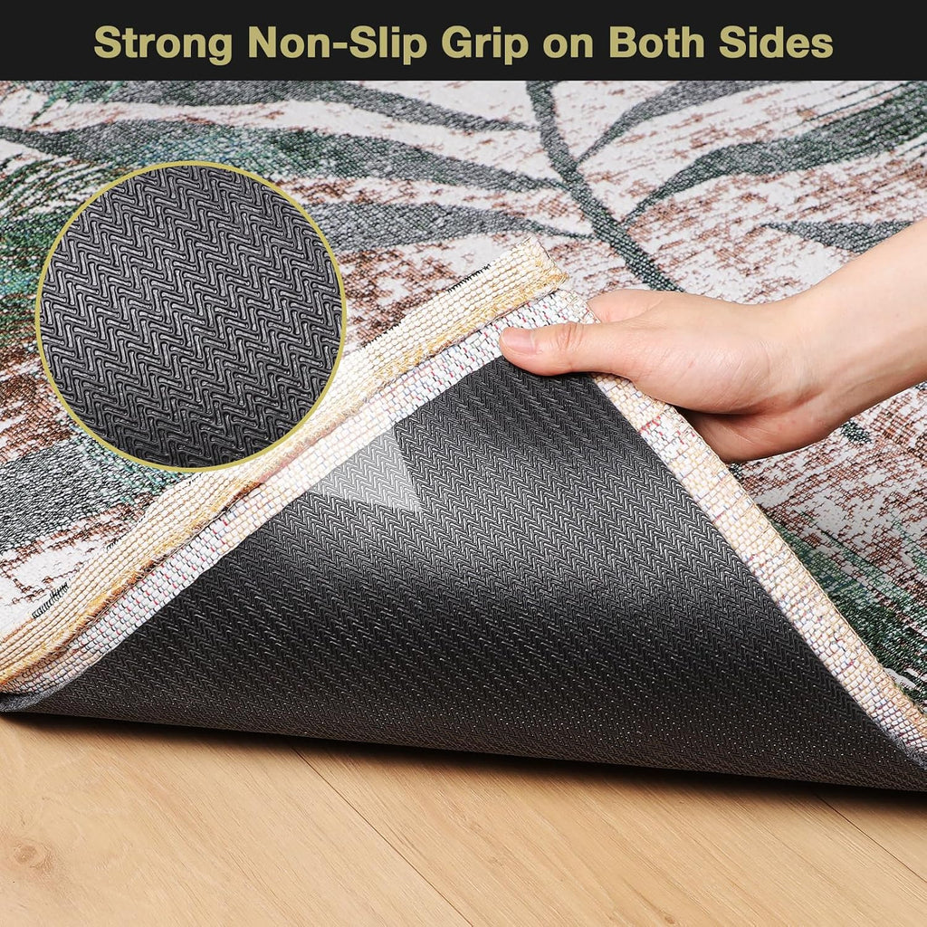 Rug Pad 5x7 Non Slip for Hardwood Floors, 1/8" Extra Thick Waterproof Felt Carpet Pad, Low Profile Underlay for Area