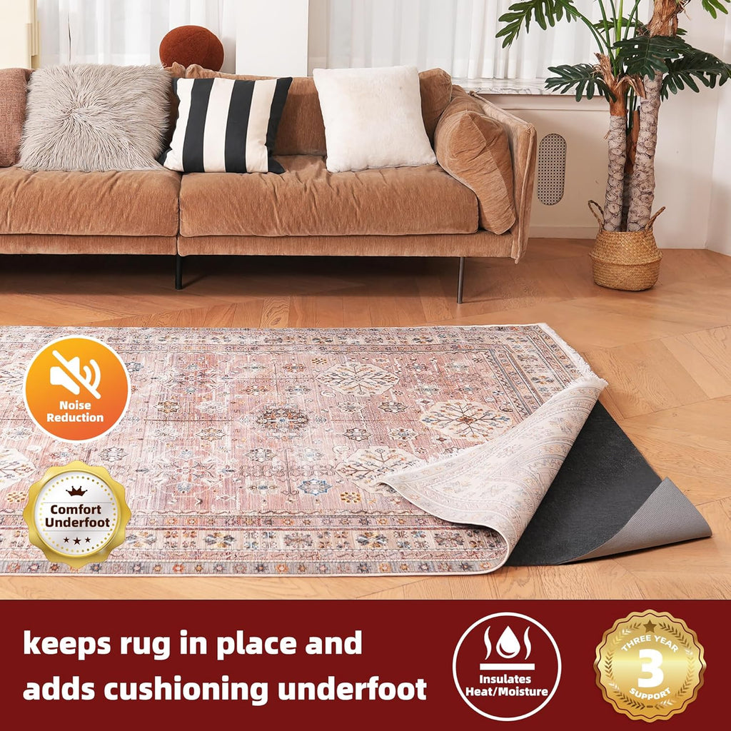 BAGAIL Felt and Natural Rubber Backing Rug Pads 1/4" Thick, 2 x 3 Ft Non Slip Carpet Gripper Keep Rugs in Place - Set of 6