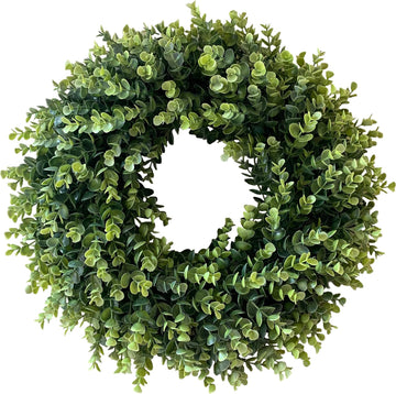 20" Wreaths for Front Door Spring Summer Green Boxwood Door Wreath for All Seasons Living Room Bedroom Window Wall