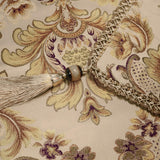 Luxury Rectangle Tablecloth 60 x 84 Inches, Elegant Damask Golden Floral Table Cover with Handmade T