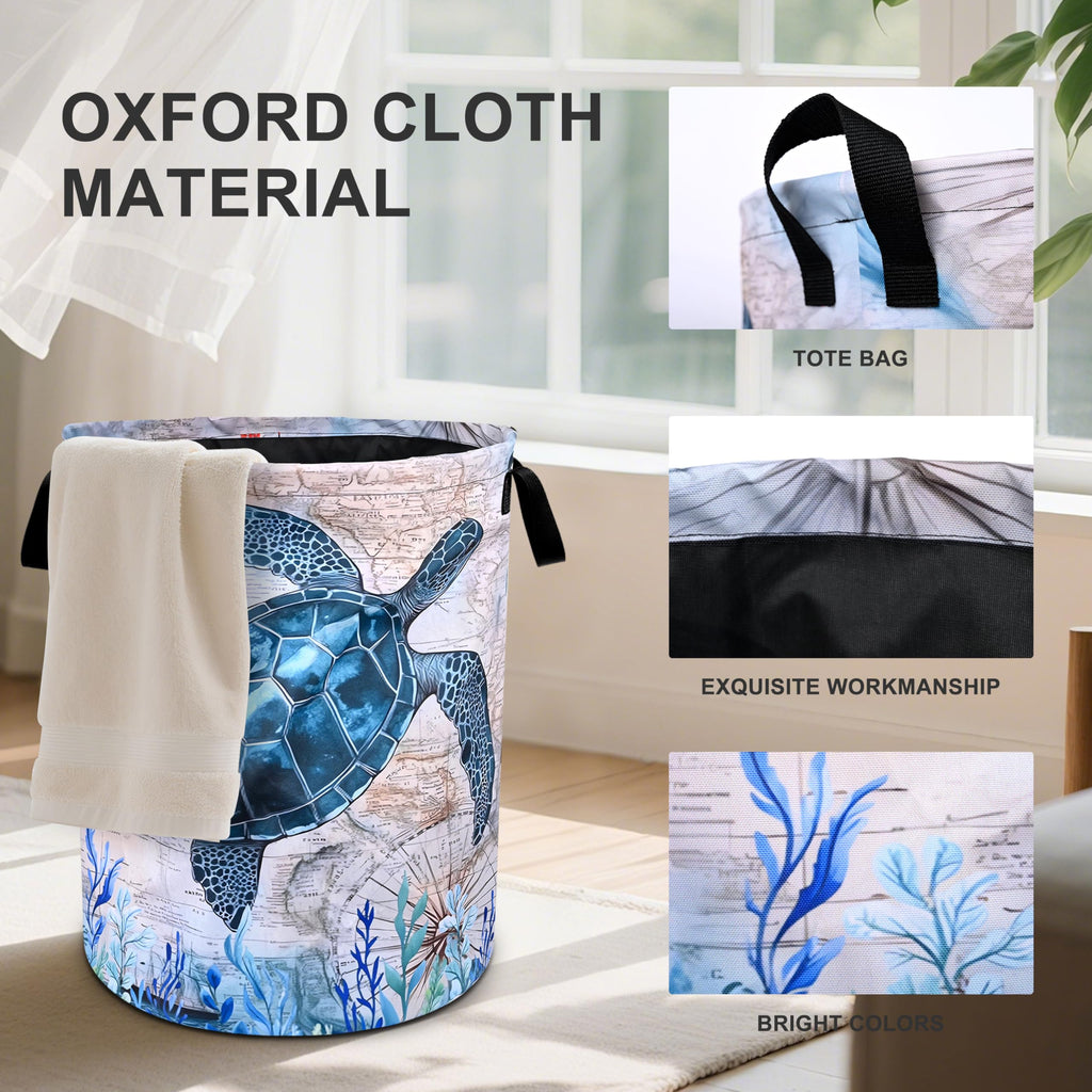Sea Turtle Laundry Basket Foldable Oxford Cloth Tote Bag Laundry Hamper Clothes Storage Bucket Organizer /Laundry