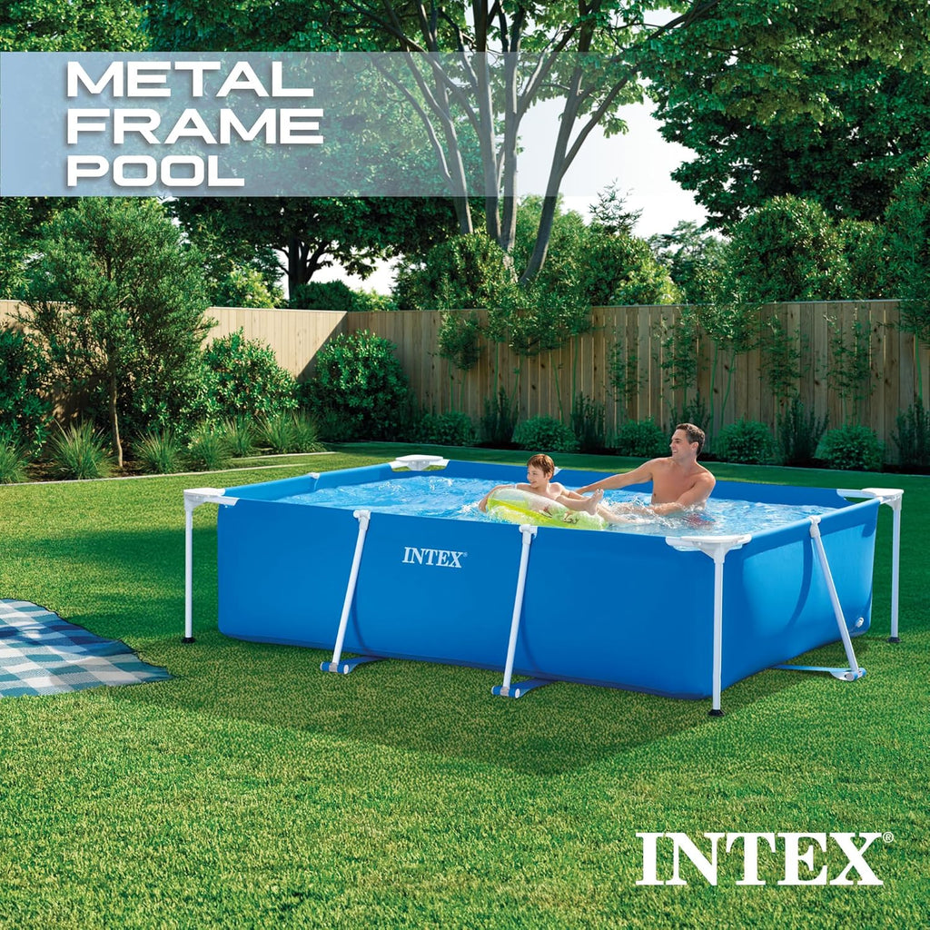 Rectangular Frame 8 ft 6 in x 5 ft 3 in x 25 in Above Ground Pool, Swimming Pool with Steel Frame, Pump Not Included