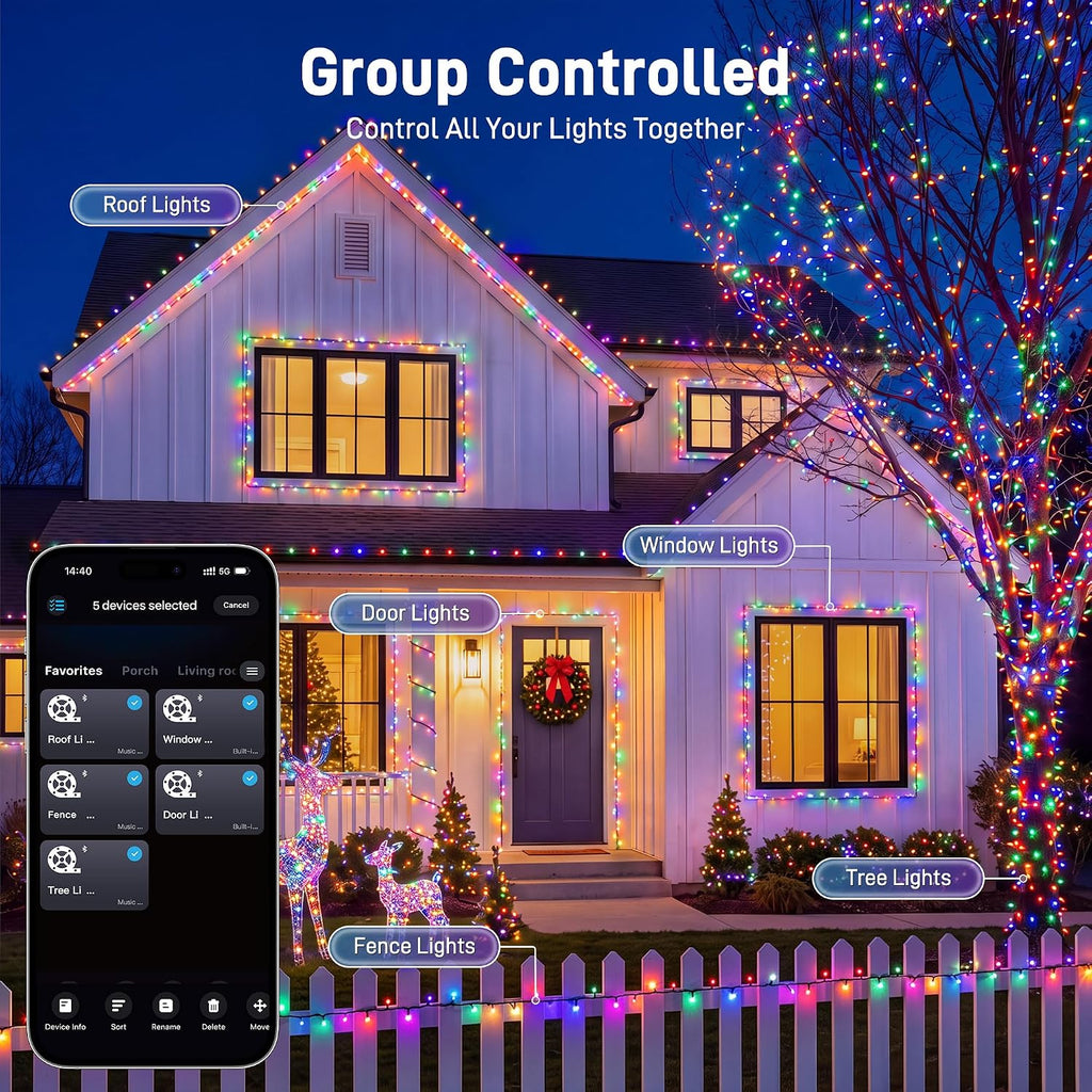 Smart Christmas String Lights,131FT 400 LED RGBW Color Changing Light