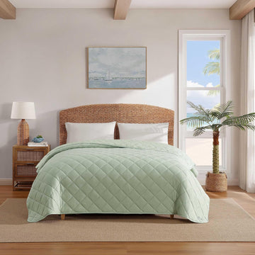 Queen Size Cooling Blanket, Soft Bamboo Blend Bedding with Quilted Design, Lightweight Bed Blanket for All Seasons