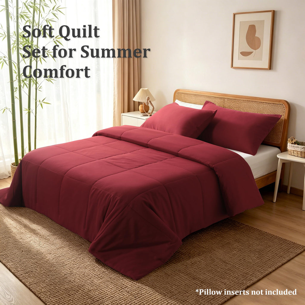King Cooling Comforter Set, 3-Pc, Rayon Derived from Bamboo, Wine