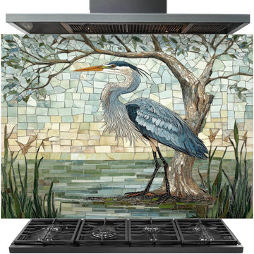 Heron Glass Backsplash, Tempered Glass Backsplash, Glass Backsplash Wall, Kitchen Backsplash, Easy to Install Stove