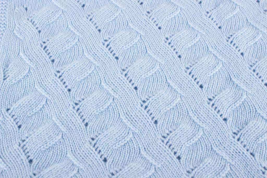 100% Cashmere Baby Blanket for Boys - Baby Blue