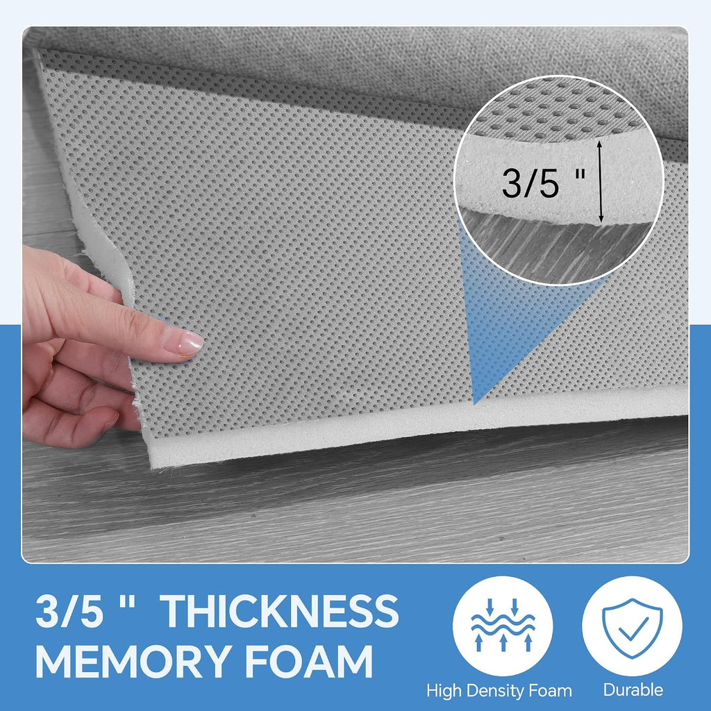 Ultra-Thick 0.6" Memory Foam Rug Pad 5x7 ft, Non-Slip Carpet Gripper Pad, Waterproof Rug Cushion for Hardwood Floors - Set of 35