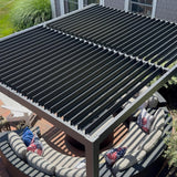 Louvered Pergola 10' x 12' Aluminum Outdoor Pergola with Adjustable Louvers Roof and Integrated Drainage System 70 Mph