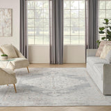 Home Astra Machine Washable Light Blue 9' x 12' Area Rug - Easy Clean, Non Shedding, Bed Room, Livin