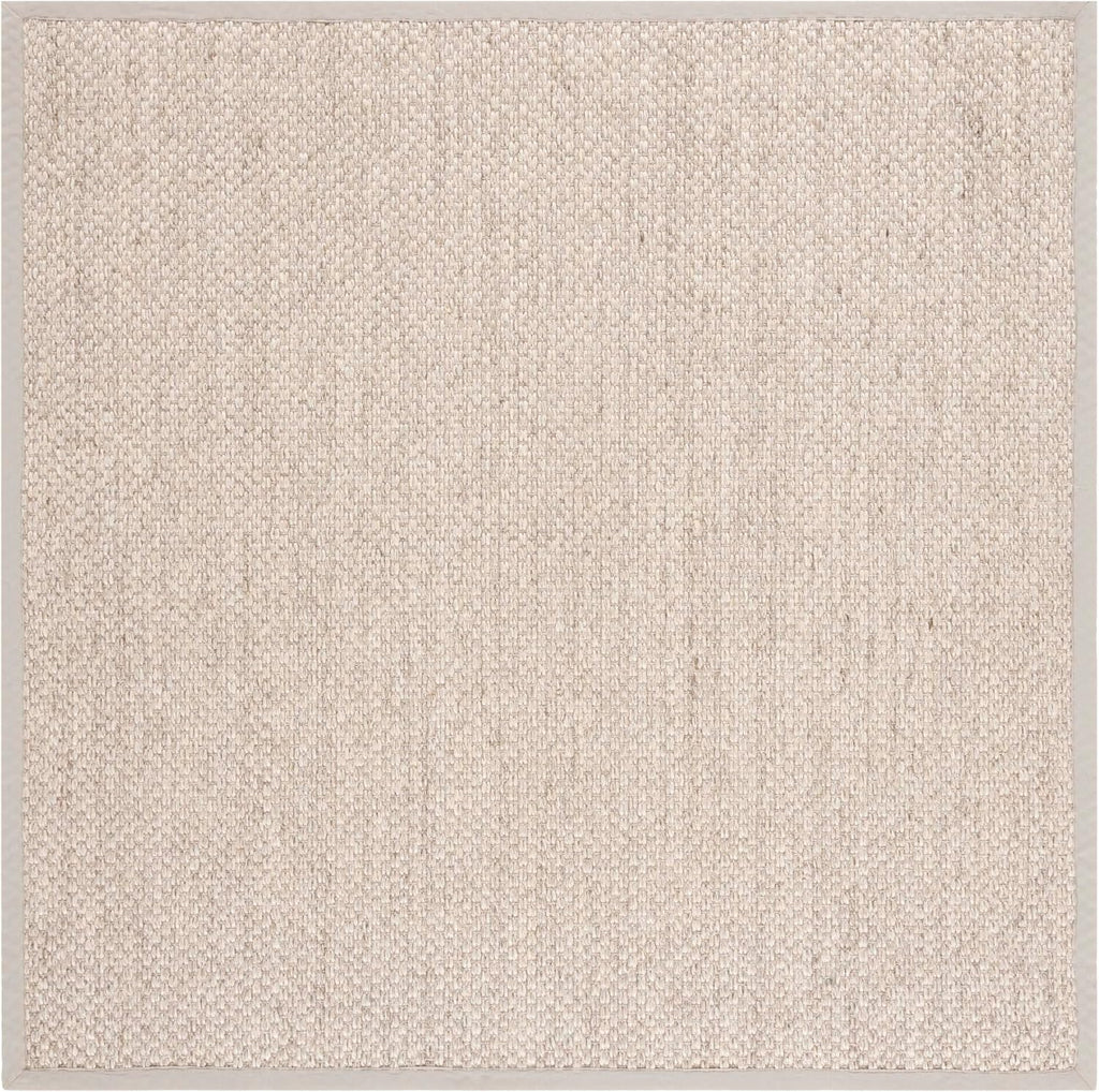 Area Rug 6' Square - Natural Fiber Collection - Marble, Sisal, Woven Design with Border (NF525C)