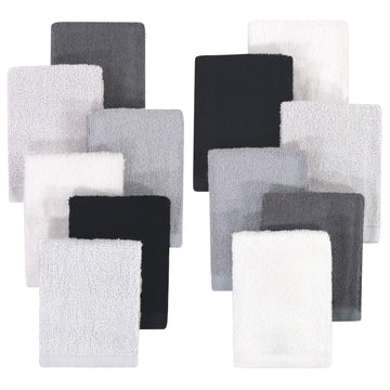 Unisex Baby Rayon from Bamboo Woven Washcloths 12pk, Black White, One Size
