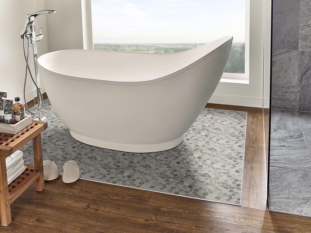 Marble Pebble Wall Tile | Puebla Greige | 11.75" x 11.75"