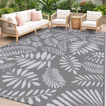 Outdoor Rug, Patio Rug, Plastic Straw Camping Rugs, Large Waterproof Area Rug and Mat for Outdoors, RV, Patio