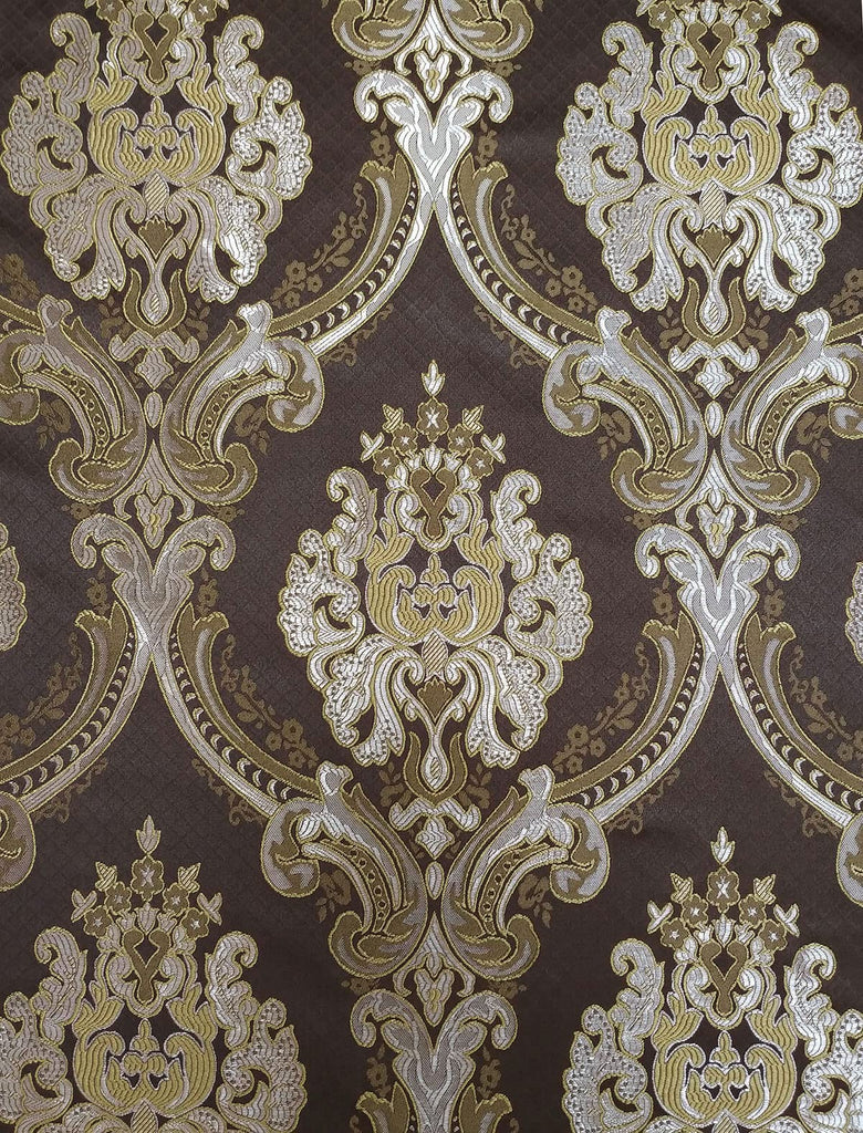 Luxe Love Jacquard Window Curtain 2pcs Set.Chocolate, W54 x L96