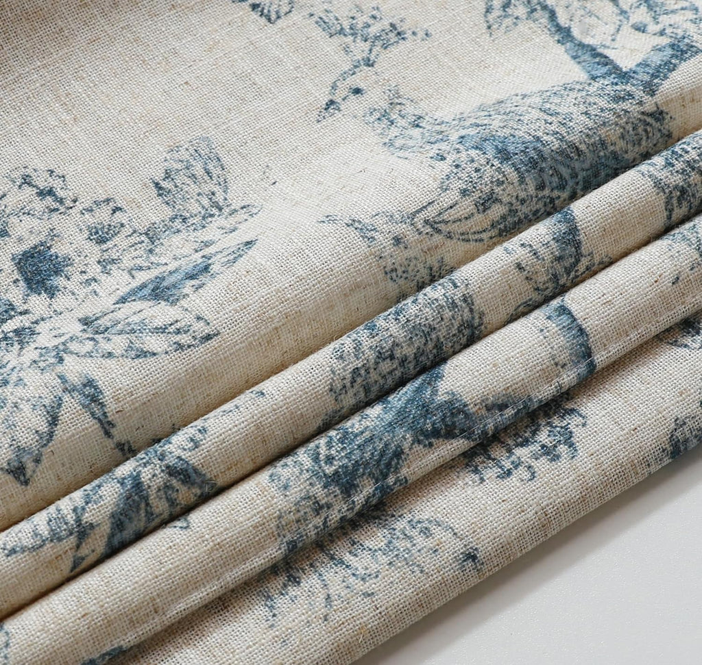 Peacock Cordless Blackout Roman Shades, Linen Blended Dual Layer Window Treatment for Bedroom Living Room, 23" W x