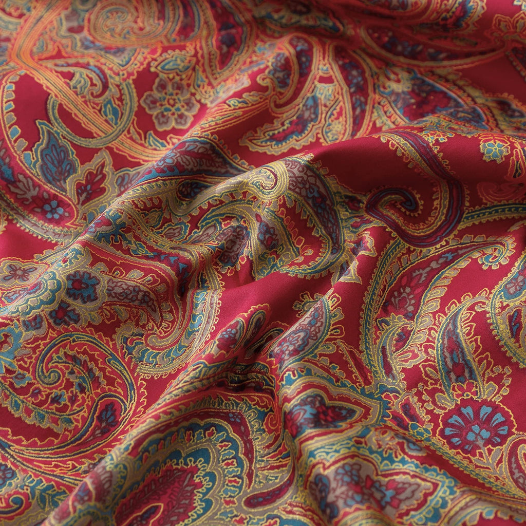 Classical Paisley Duvet Cover 2pc Set Bohemian Bedding Boteh Damask Medallion Egyptian Cotton Sateen Luxury