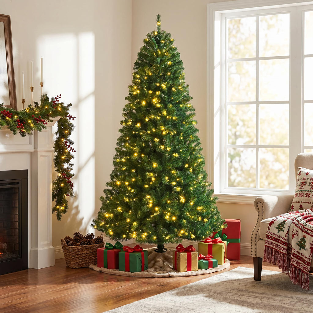 6 FT Pre-lit Artificial Christmas Tree with 9 Modes, Remote Control