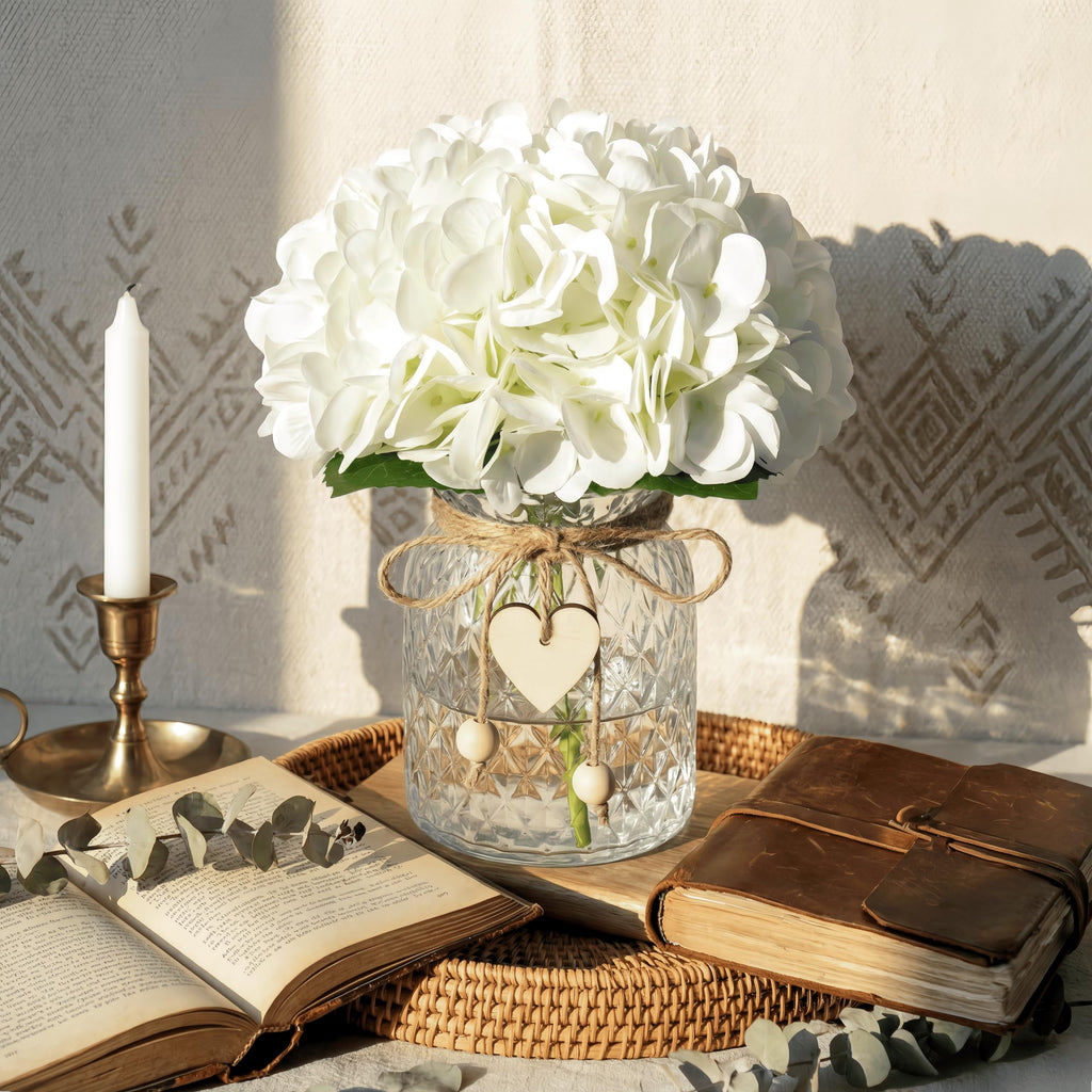 Artificial in Vase Silk Fake with Glass Vase Bohemian & Ins Style Faux with Glass Bottle Set Bathroom Decoration