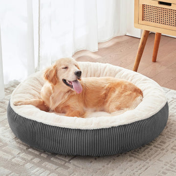 36 inches Donut Dog Bed for Large Dogs - Calming Round Pet Bed with Removable&Washable Cover