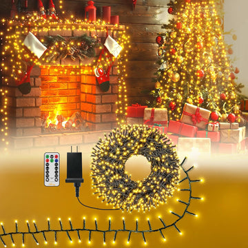 Cluster Lights Christmas 400LED 20FT, Conncetable Tree Lights Plug