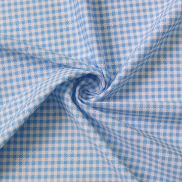 Gingham Cotton Fabric Cut By The Yard, Checkered Plaid Vintage Fabric for DIY, Handmade and Sewing (Blue, 1 Yard)