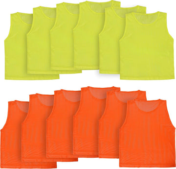 Pinnies (Set of 12/24 Practice Vests) Youth Pinnies, Pennies for Sports Youth, and Scrimmage Vests