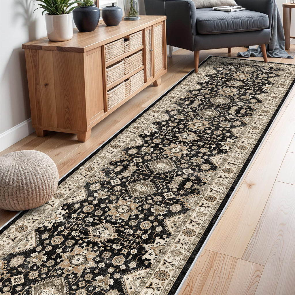 Washable Hallway Runner Rug 3x12: Non Slip Runner Rugs with Rubber Backing