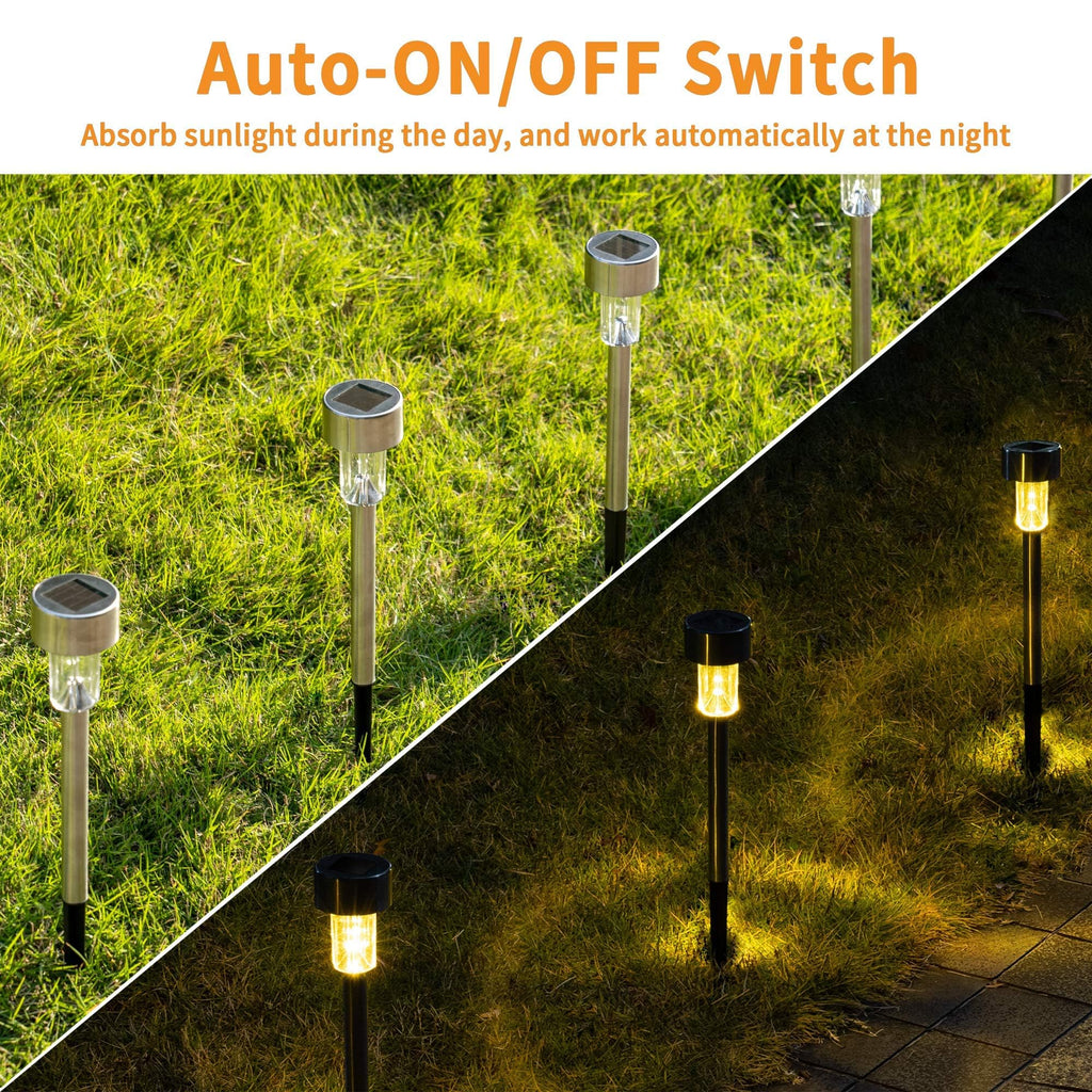 Outdoor Waterproof Solar Pathway Lights, 20 Pack Warm White