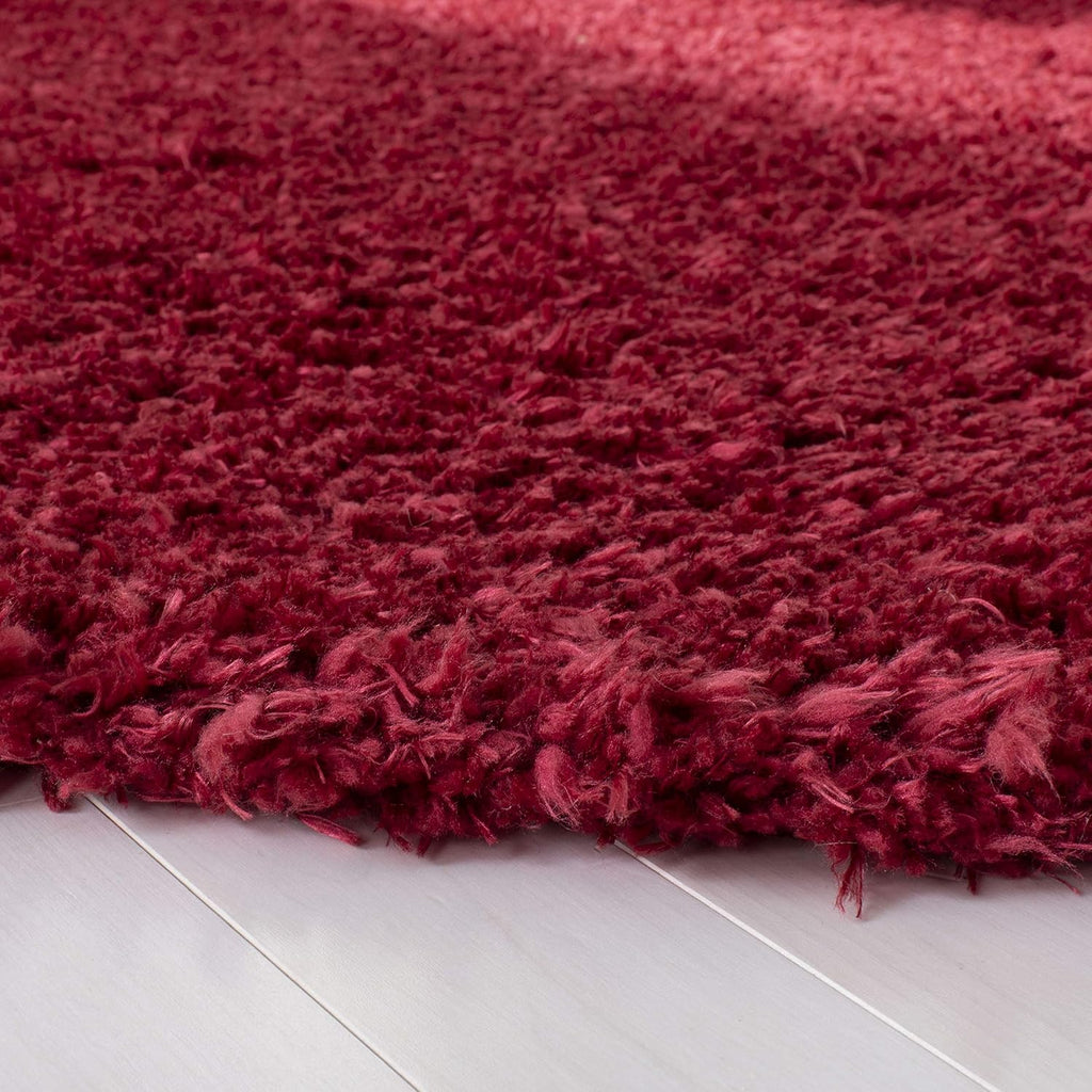 Madrid Shag Collection Area Rug - 8' Square, Red, Solid Design, Non-Shedding & Easy Care, 2-inch Thick Ideal for High