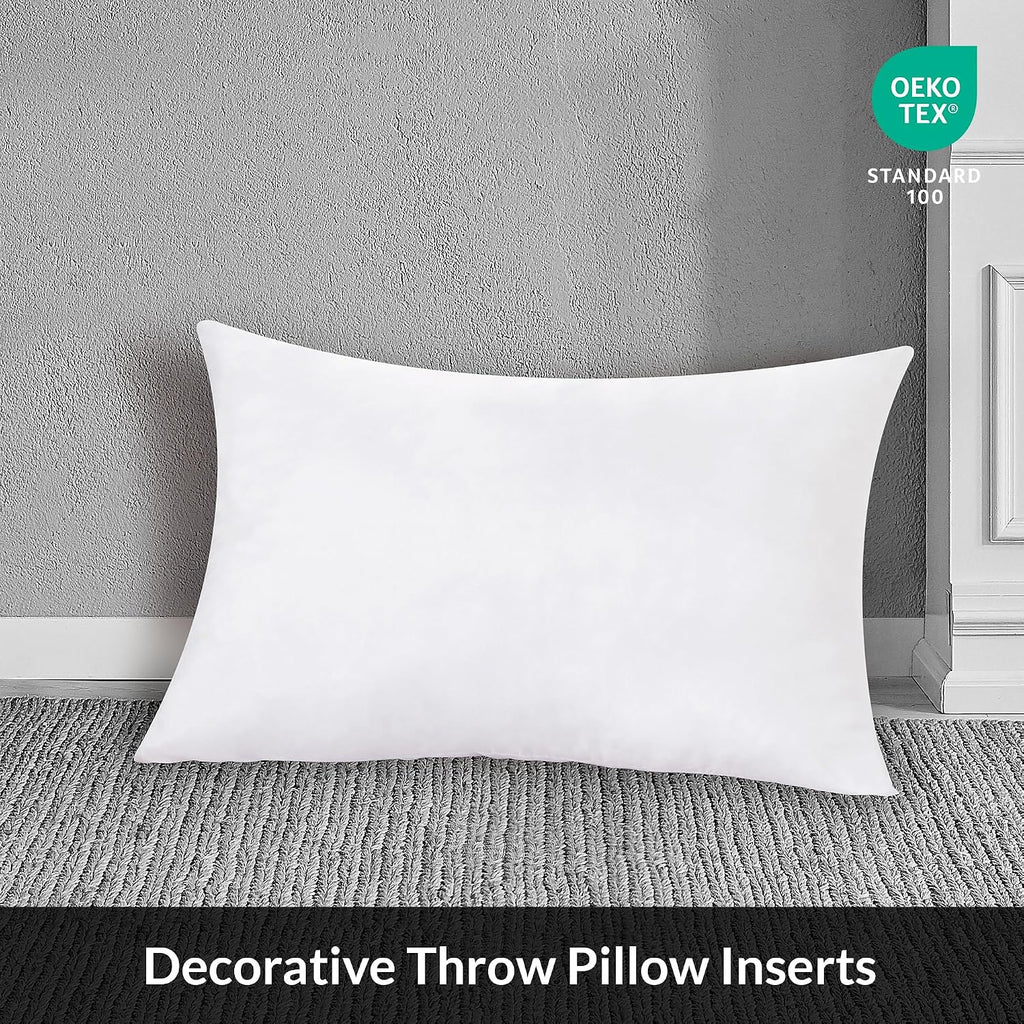 12 x 20 Pillow Insert - Down Alternative Throw Pillows Insert - Rectangle Pillow Pack of 1 White - Bed & Couch