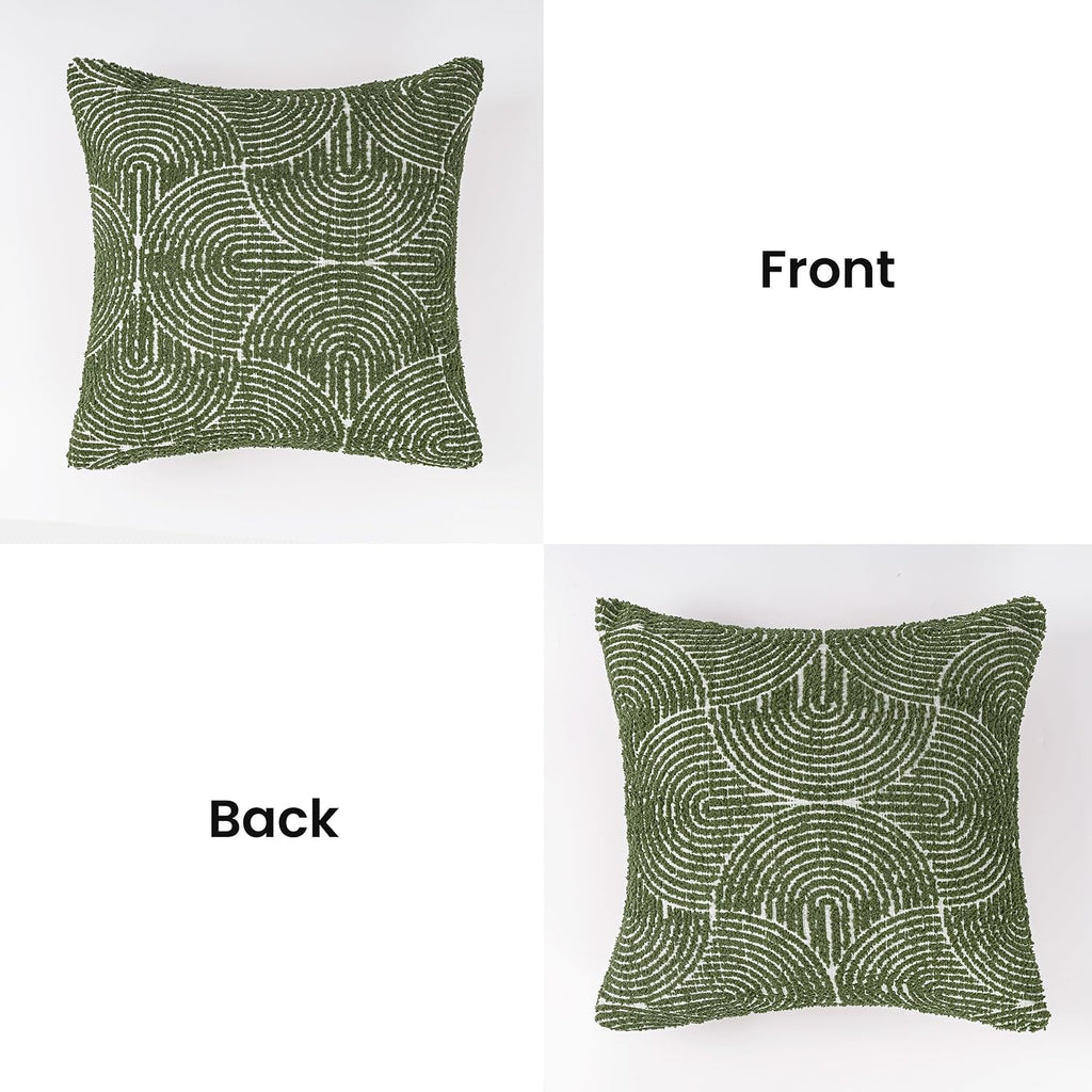 Boho Decorative Textured Throw Pillow Covers 20x20, Modern Mid Century Rainbow Tufted Pillow Case, Farmhouse Rustic