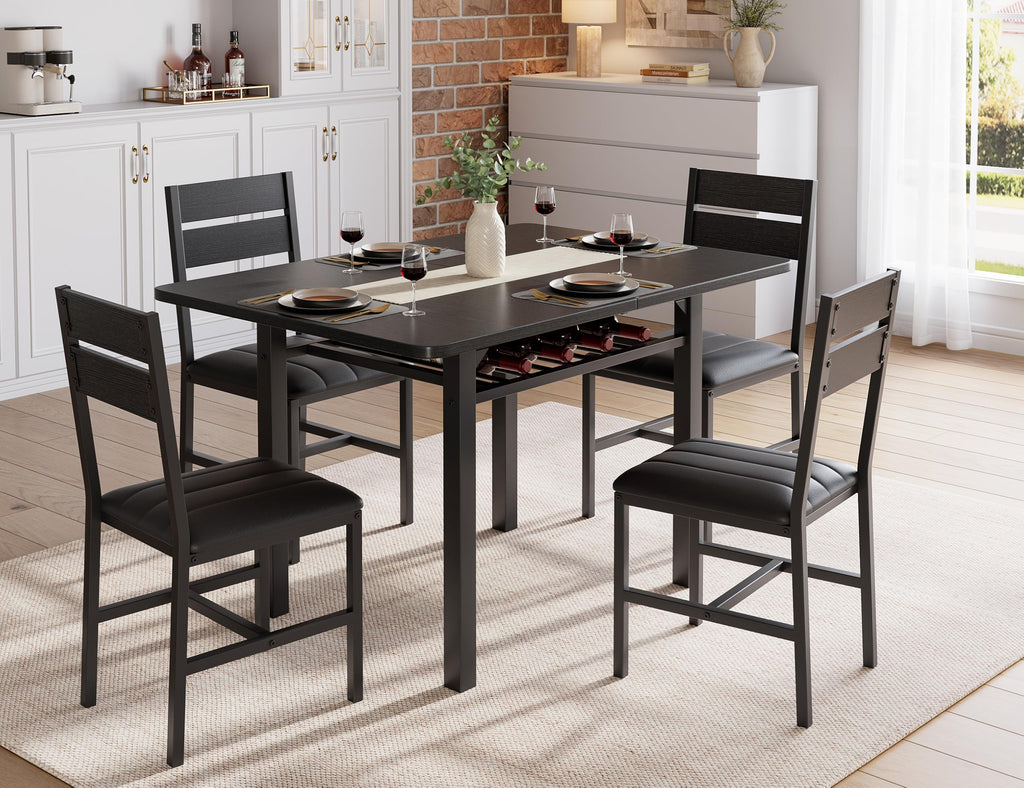 For 4 with Built-in Shelf Rack Black