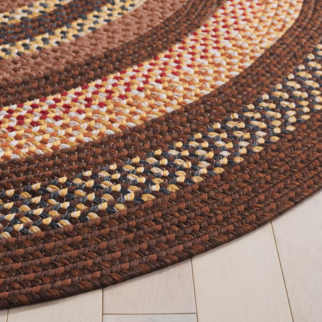 Braided Indoor/Outdoor Oval Rug, Brown & Light Brown BRD313T