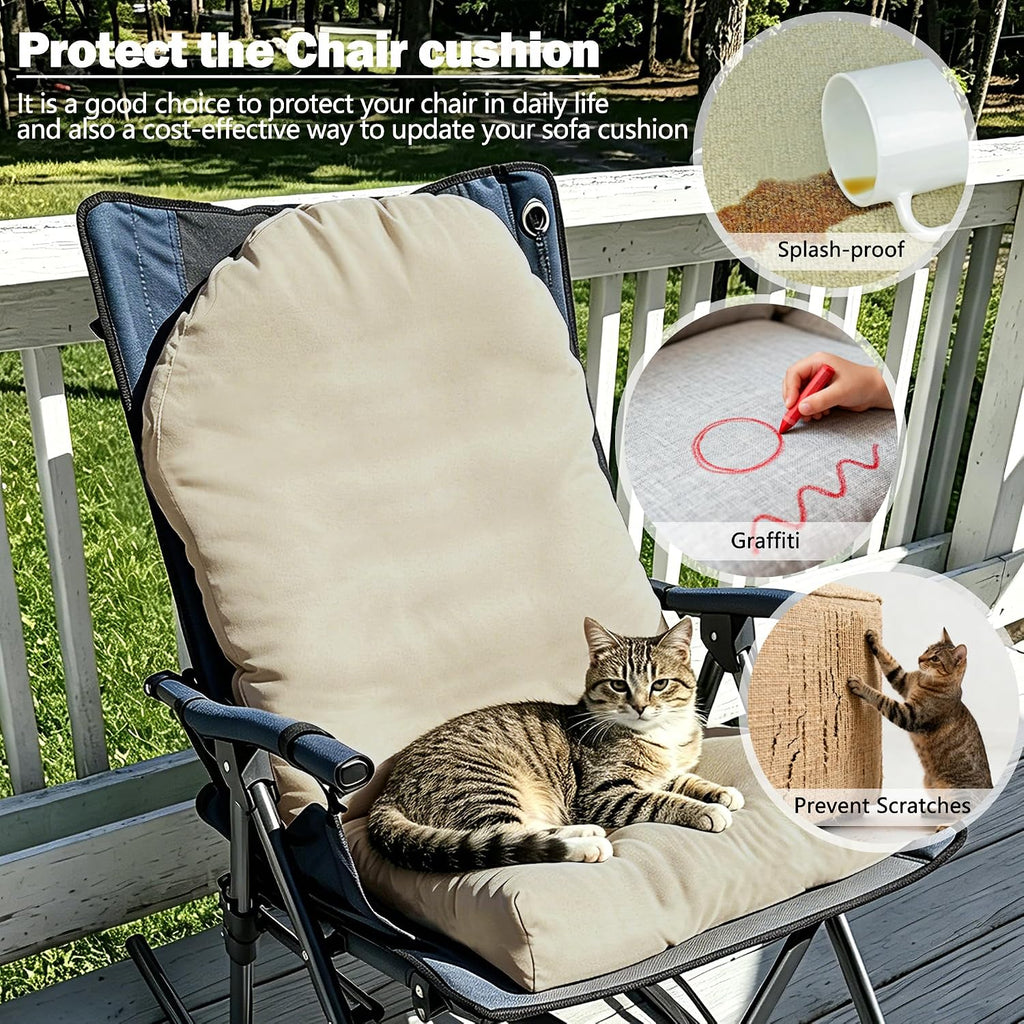 Adirondack Chair Cushion Cover 44x19x4 in, 2PCS Rocking Chair Cushion Cover | Waterproof, Machine Washable High Back