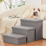 Dog Stairs for High Bed 18" H, Foldable Pet Stairs for Small Medium or Large Dogs Puppy with Storage for Bed or Couch