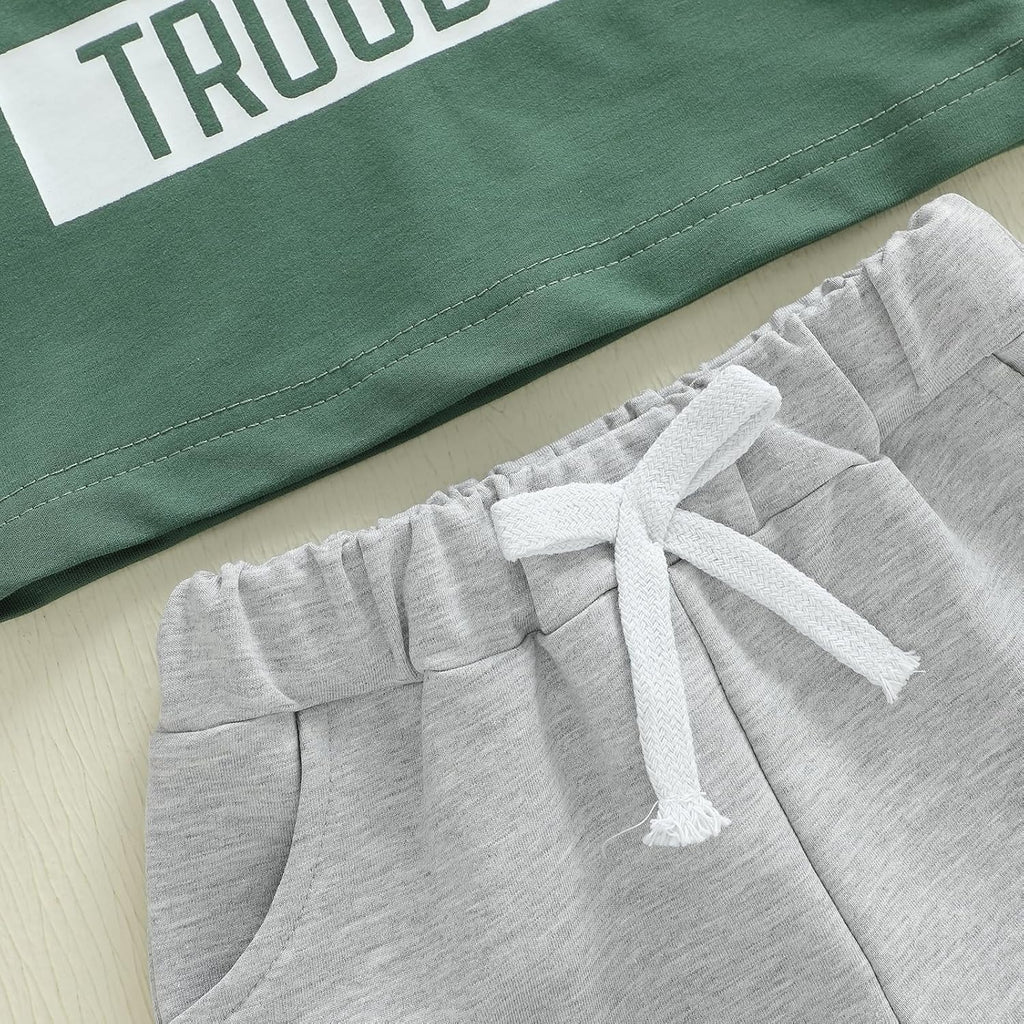 Toddler Baby Boy Summer Clothes Sets Tops Elastic Shorts Outfits