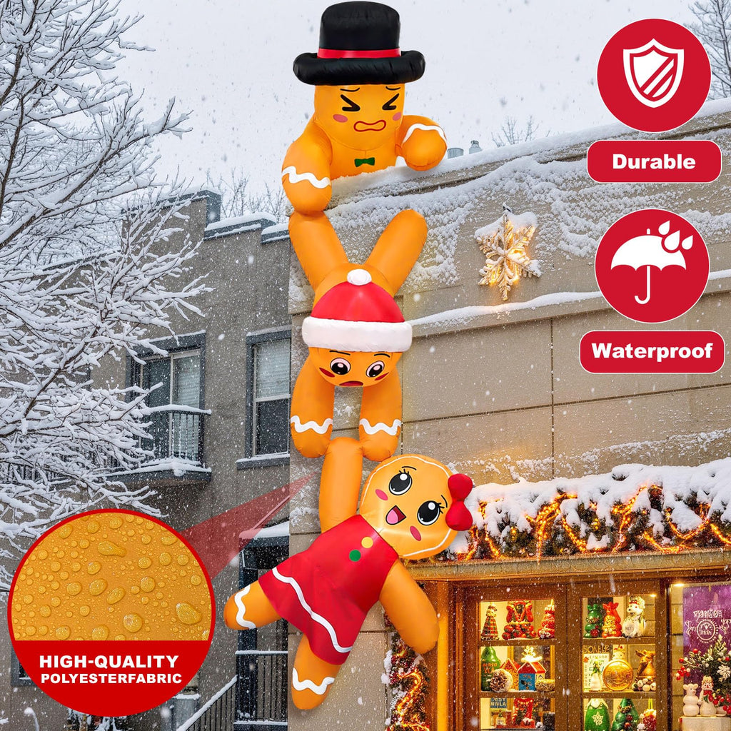 12 FT Giant Gingerbread Inflatable Christmas Decorations Outdoor