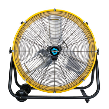 24" High-Velocity Metal Drum Fan, 7700 CFM, 3-Speed Industrial Fan, Heavy Duty for Industrial & Commercial Use, 8 FT