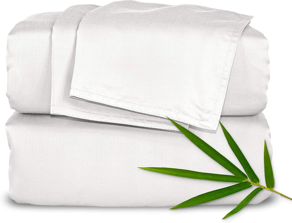 King Sheets, Genuine 100% Organic Viscose Derived from Bamboo Bed Sheet Set, Soft & Cooling, Double Stitching, 2 Year