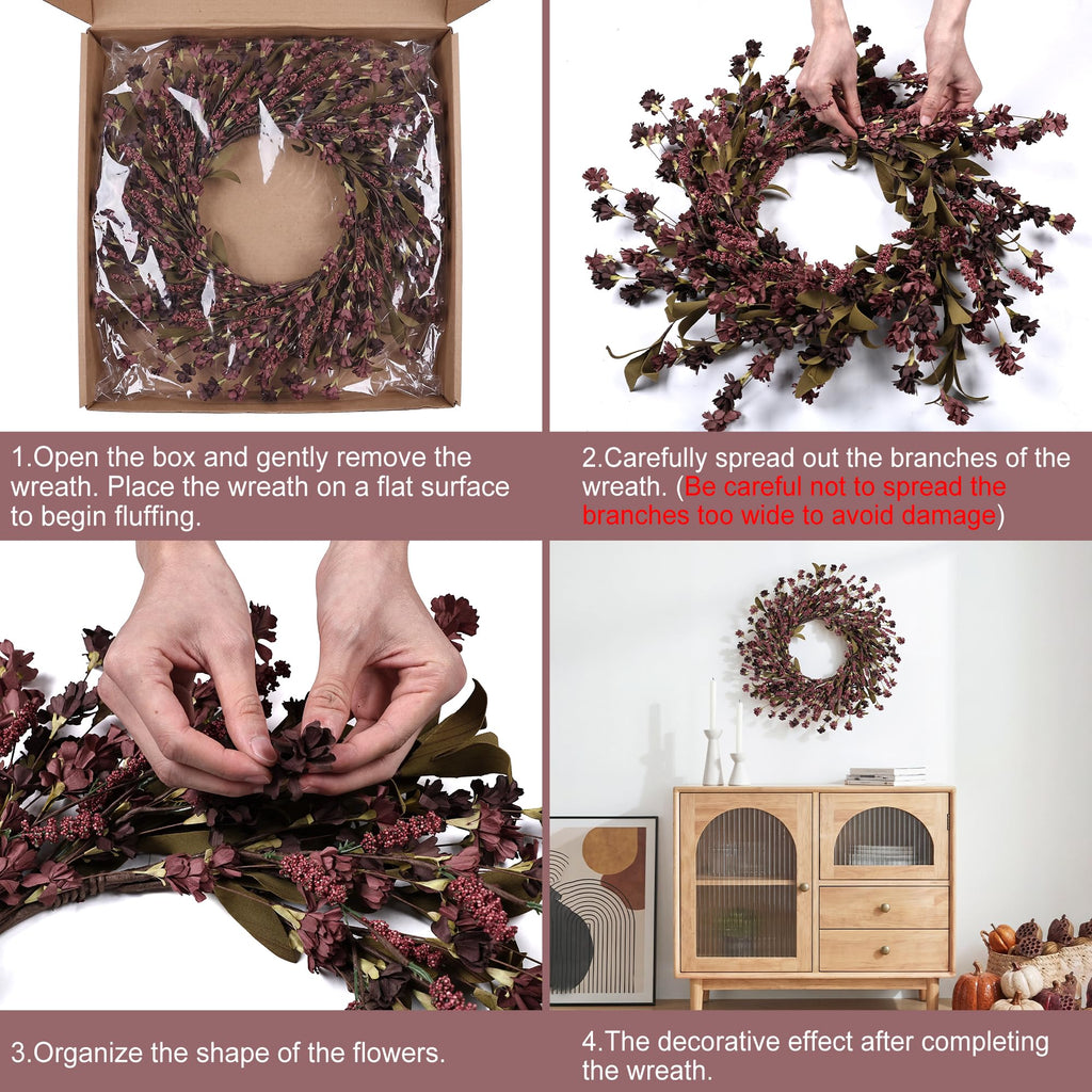 Fall Wreath, 24 Inch Fall Wreaths for Front Door