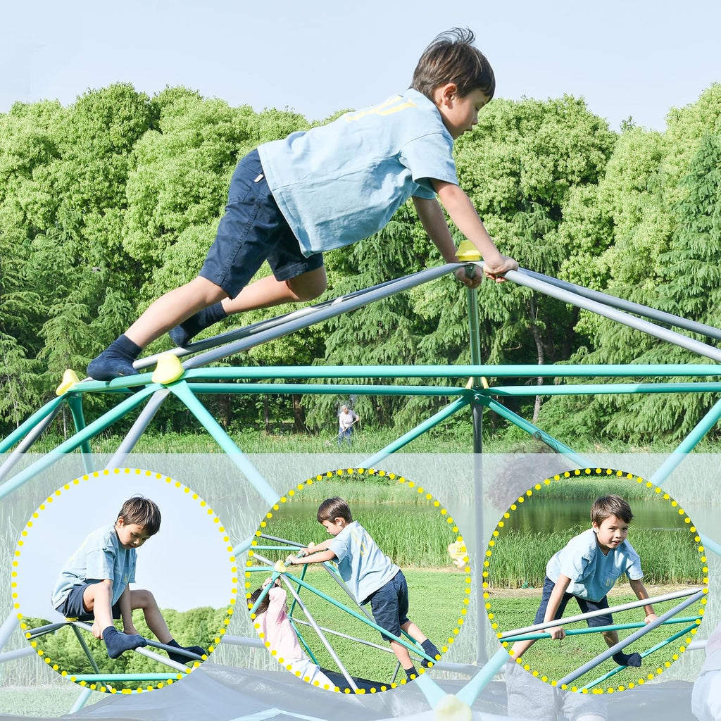 12FT Climbing Dome, Outdoor Dome Climber for Kids 3-10 | Supporting 1000 lbs, Easy Assembly Playground Jungle Gym