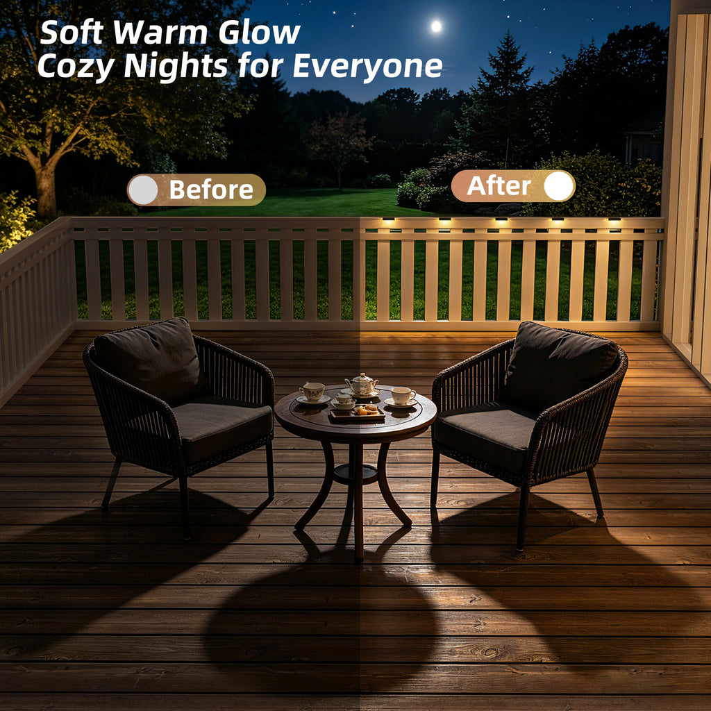 24 Pack Solar Deck Lights Outdoor, Warm White LED Solar Step Lights for Outside, Waterproof Fence Light, Deck