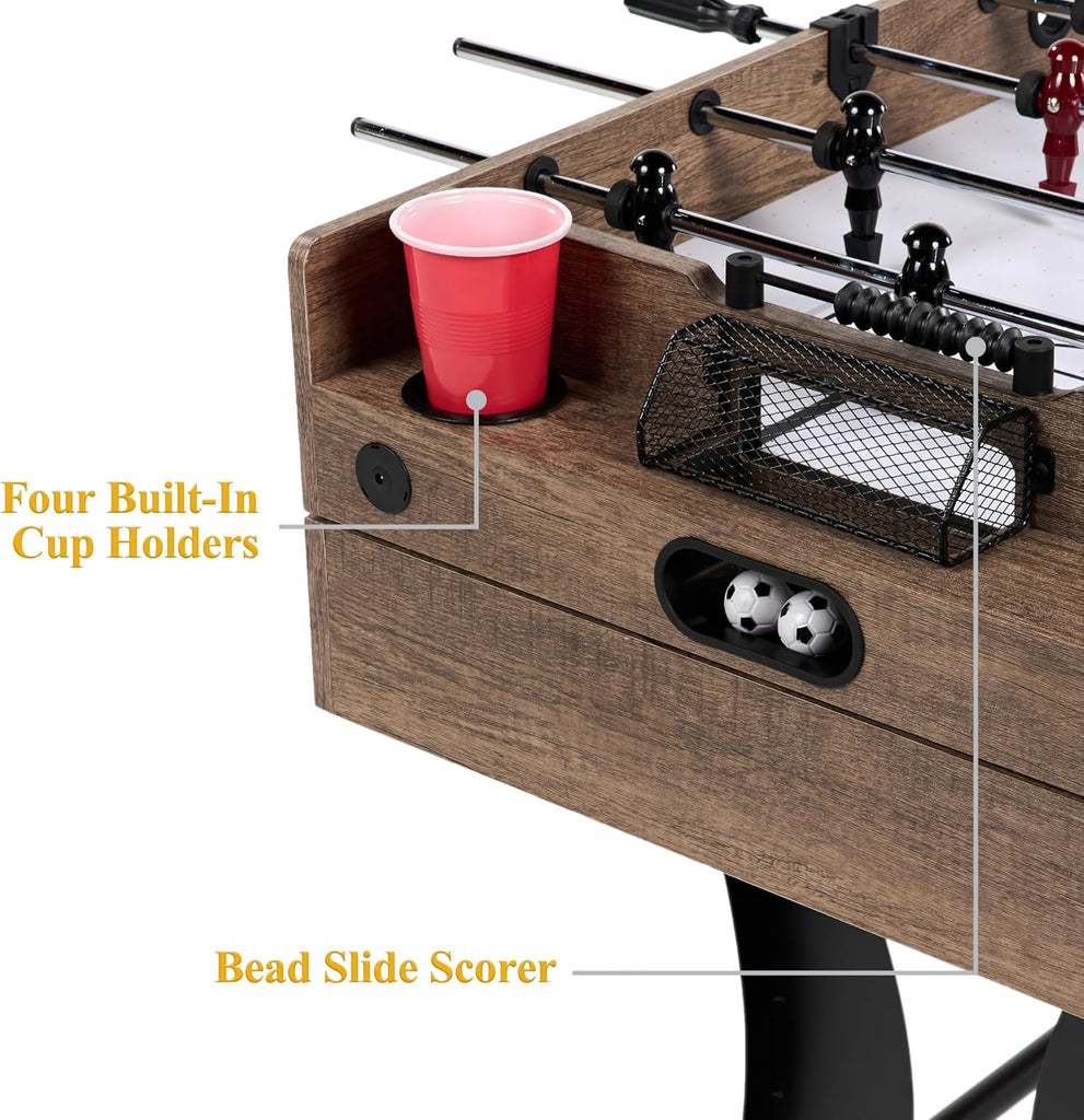 Barrington Coventry 54" 4-in-1 Combo Game Table with Billiards, Air Hockey, Foosball, and Table Tennis