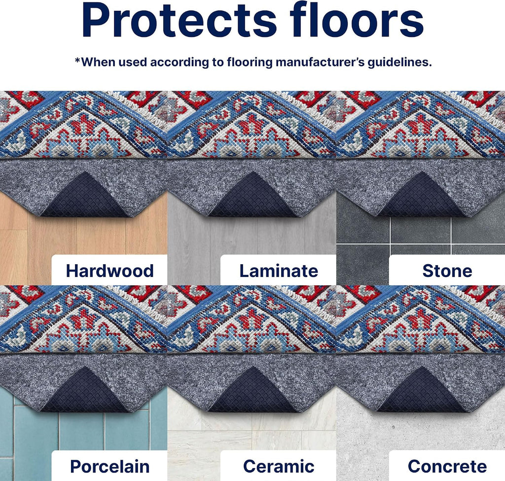 RugPro - 5'10" x 8'10" - 1/16" Thick - Felt and Rubber - Ultra Slim Non-Slip Rug Pad