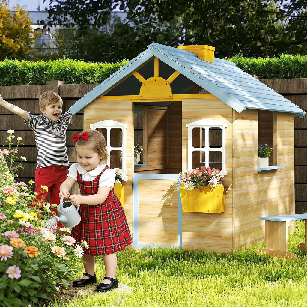 Kids Outdoor Wooden Playhouse