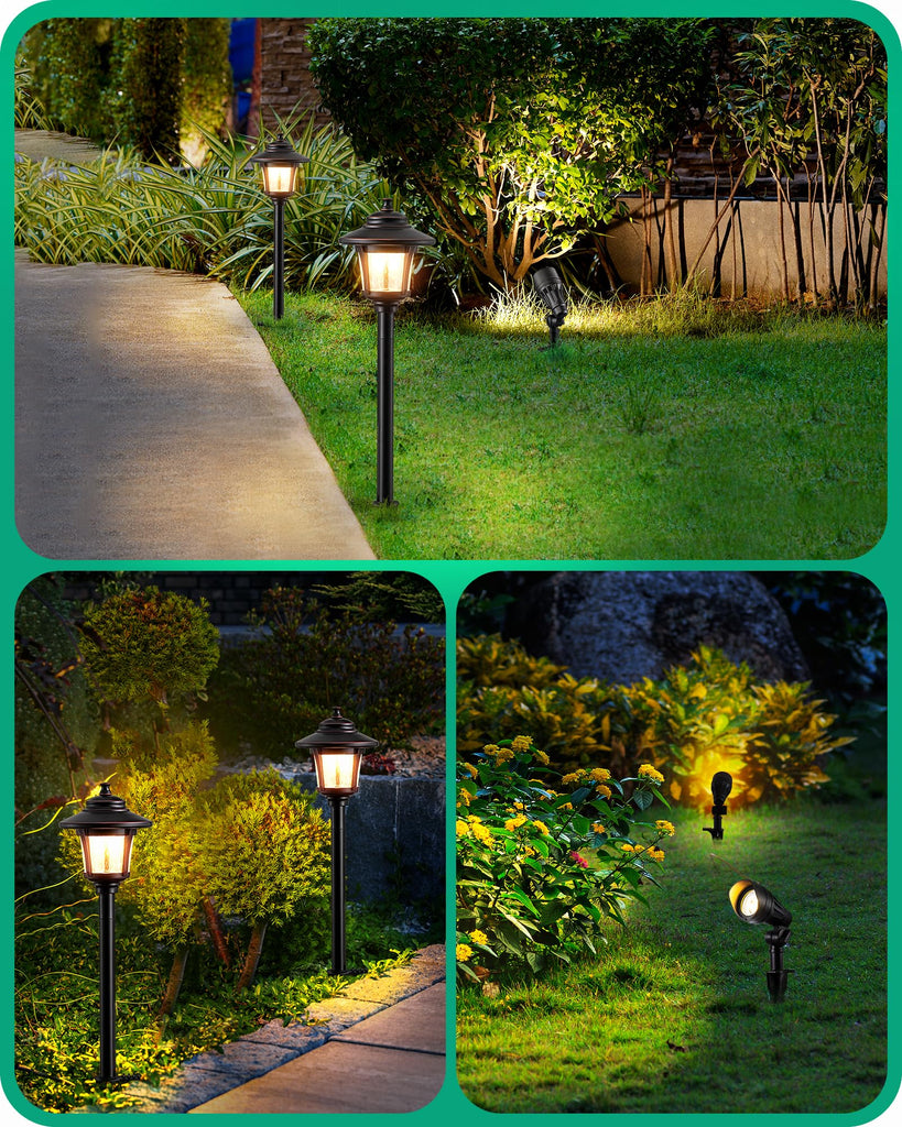 3W 120LM LED Pathway Lights & 3.2W 240LM Spotlights Kit