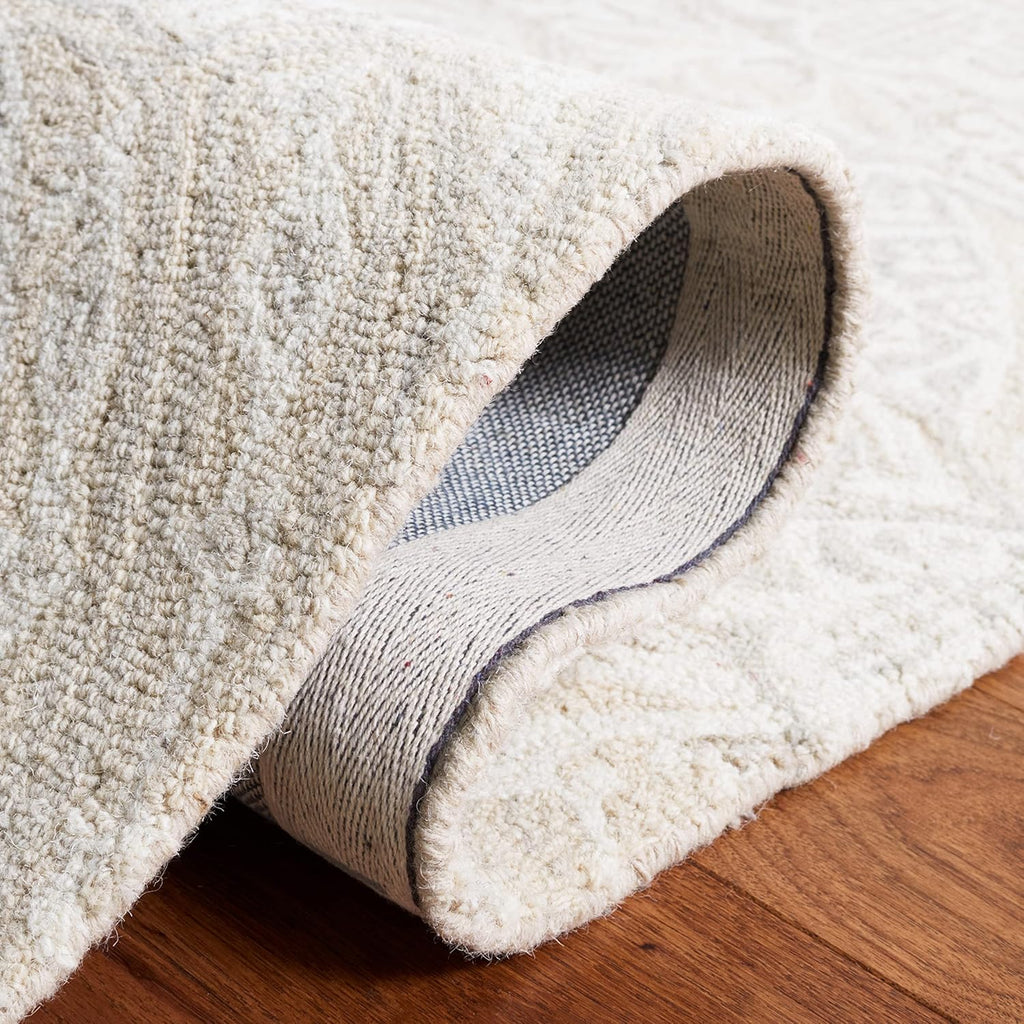 Micro-Loop Area Rug - 10' x 14', Beige, Handmade Wool