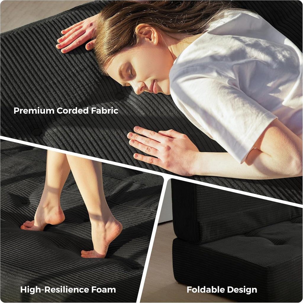 Foldable Mattress, 8-Inch Tufted Futon Mattress with Handles